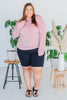 Dusty Rose Puff Sleeve Ribbed Top - Whiskey Skies