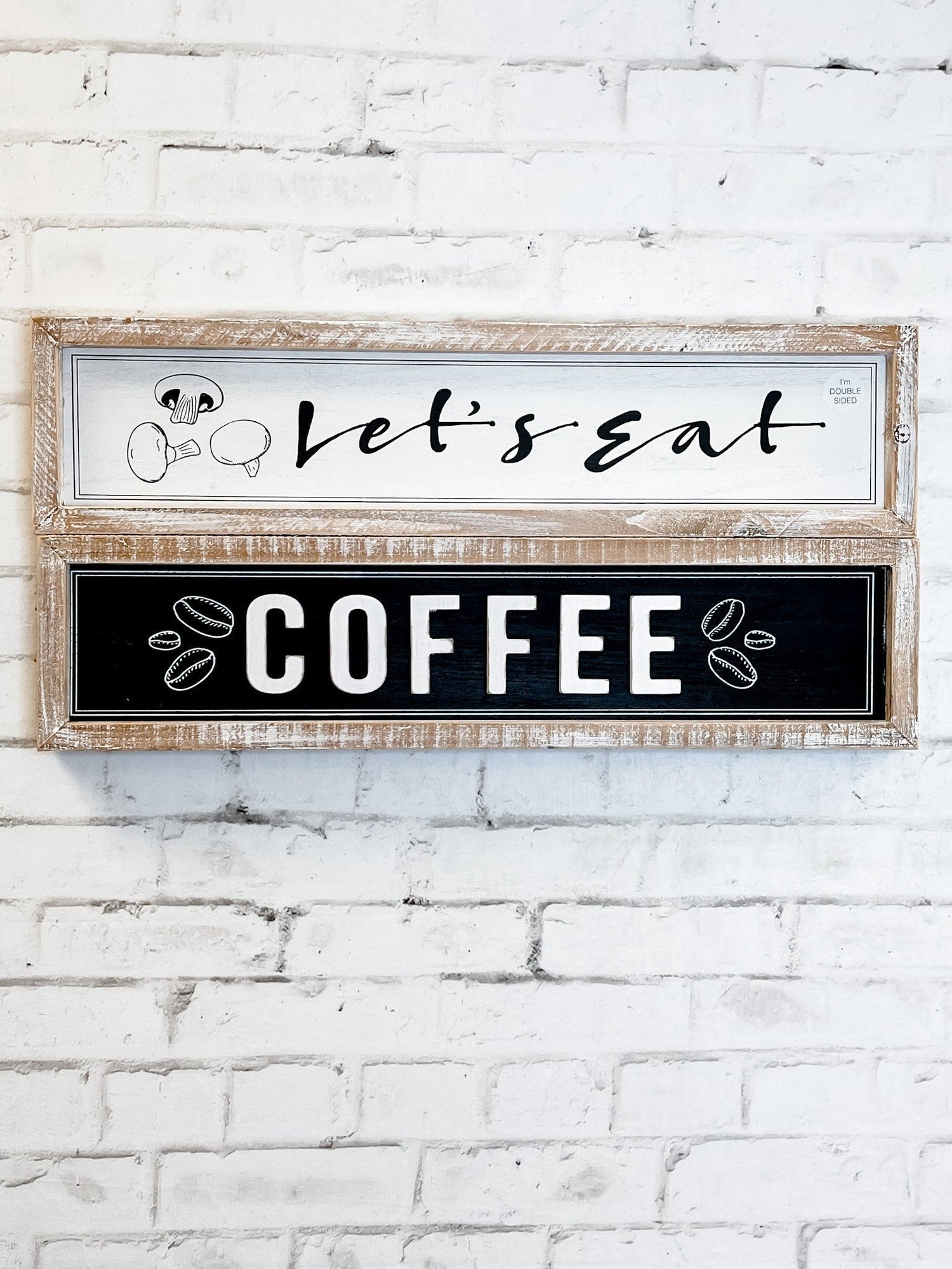 Eat/Coffee Double Sided Wood Sign - Whiskey Skies