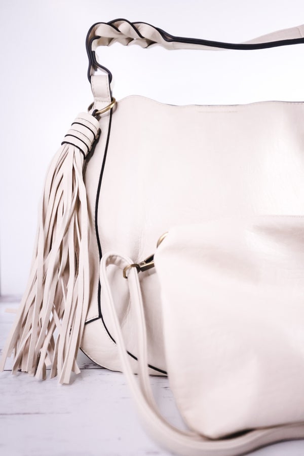 Eloise Large Tassel Hobo Bag - Whiskey Skies