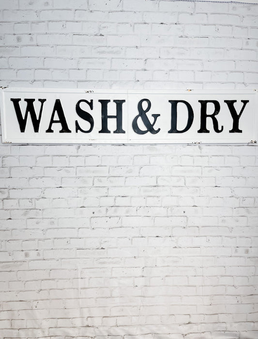Embossed Metal Wash & Dry Sign - Whiskey Skies