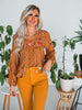 Embroidered Long Sleeve Top - Whiskey Skies