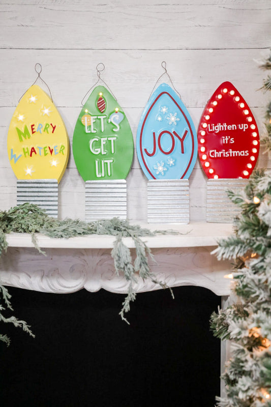 Enameled Christmas Light Bulb Signs (Four Colors) - Whiskey Skies