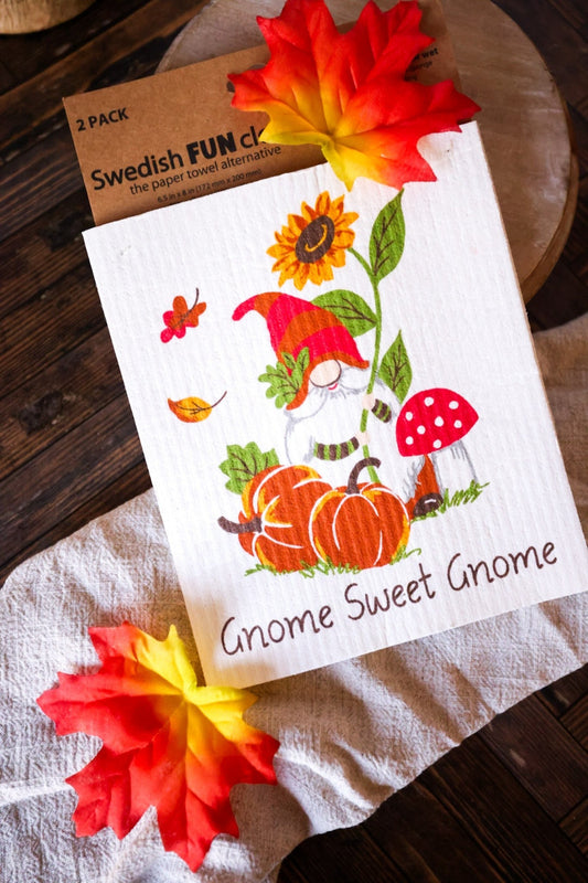 Fall Gnome Swedish Towels - Whiskey Skies
