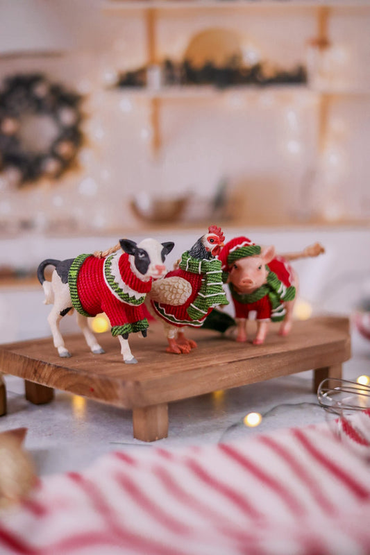 Farm Animals Wearing Sweaters Ornaments (3 Styles) - Whiskey Skies