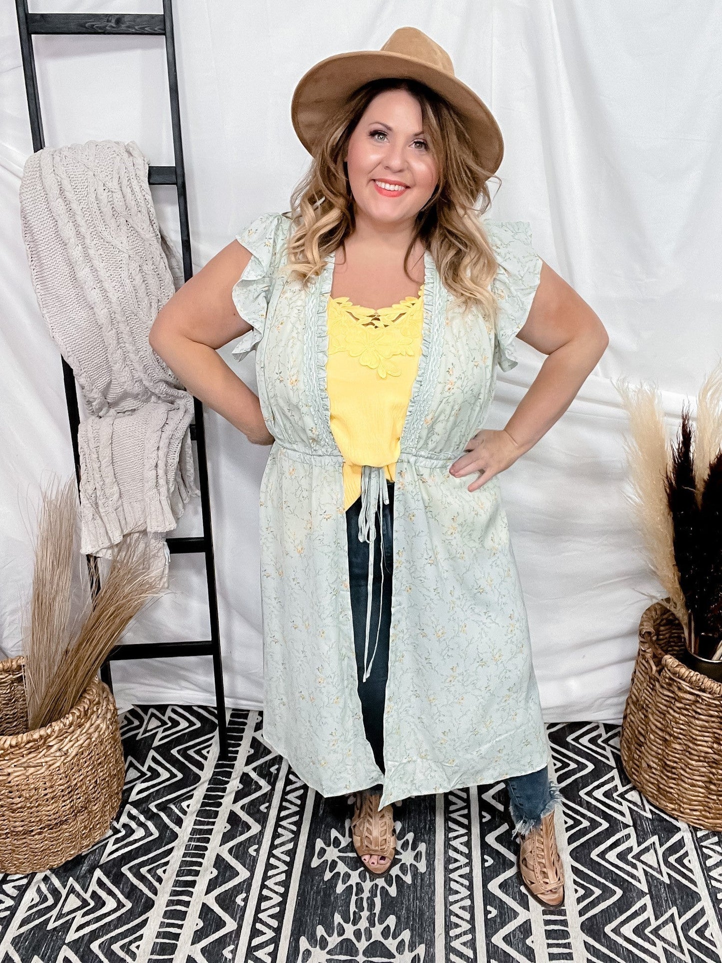 Floral Hi - Lo Kimono - Whiskey Skies - HEYSON