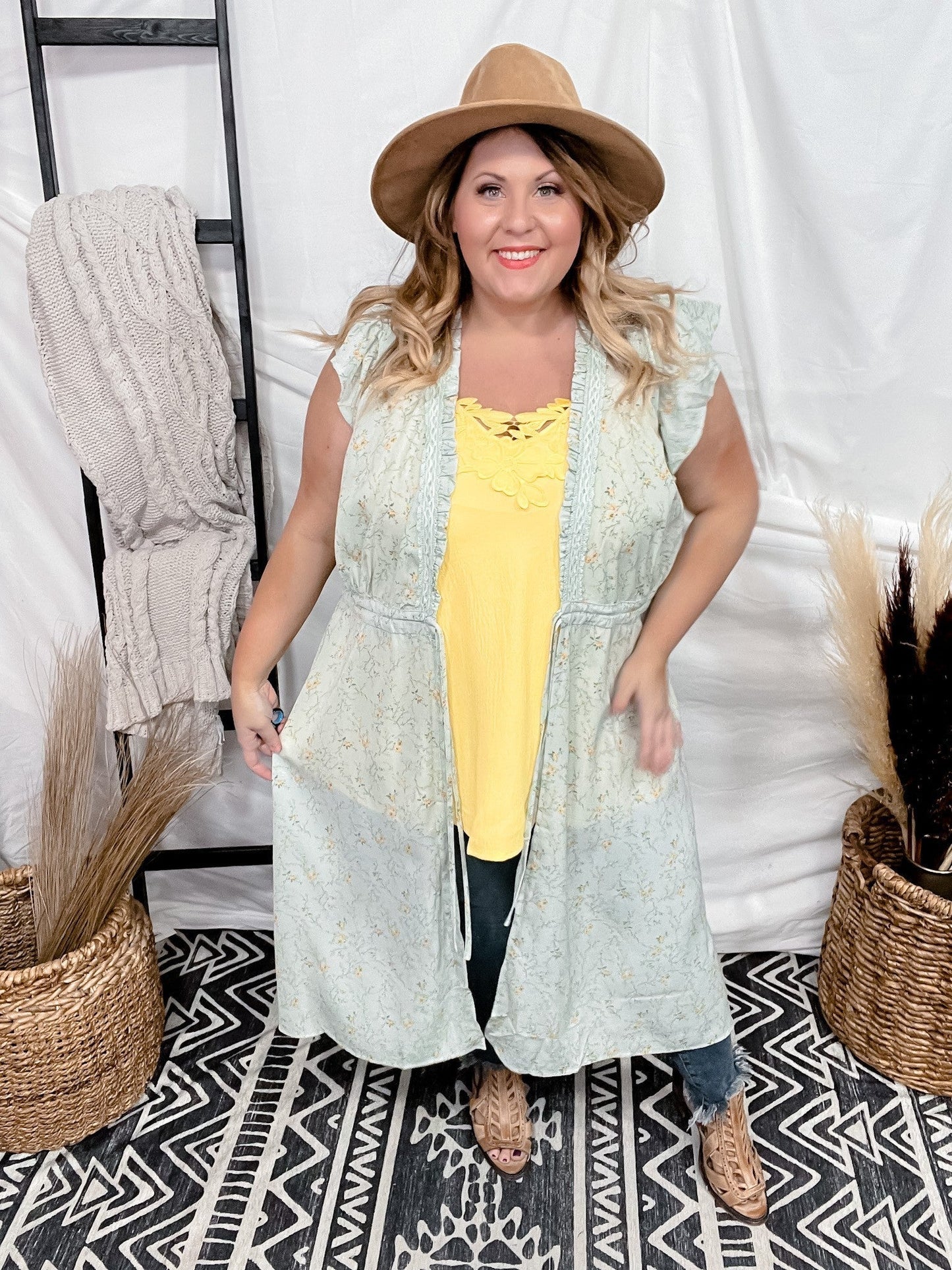 Floral Hi - Lo Kimono - Whiskey Skies - HEYSON