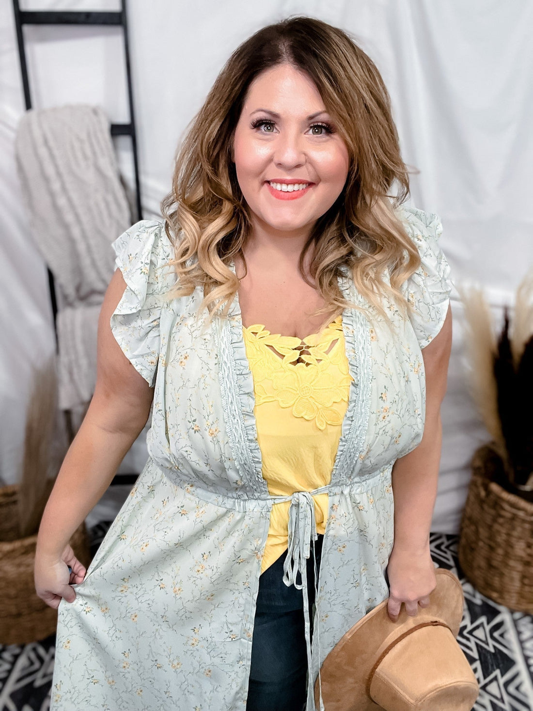 Floral Hi - Lo Kimono - Whiskey Skies - HEYSON