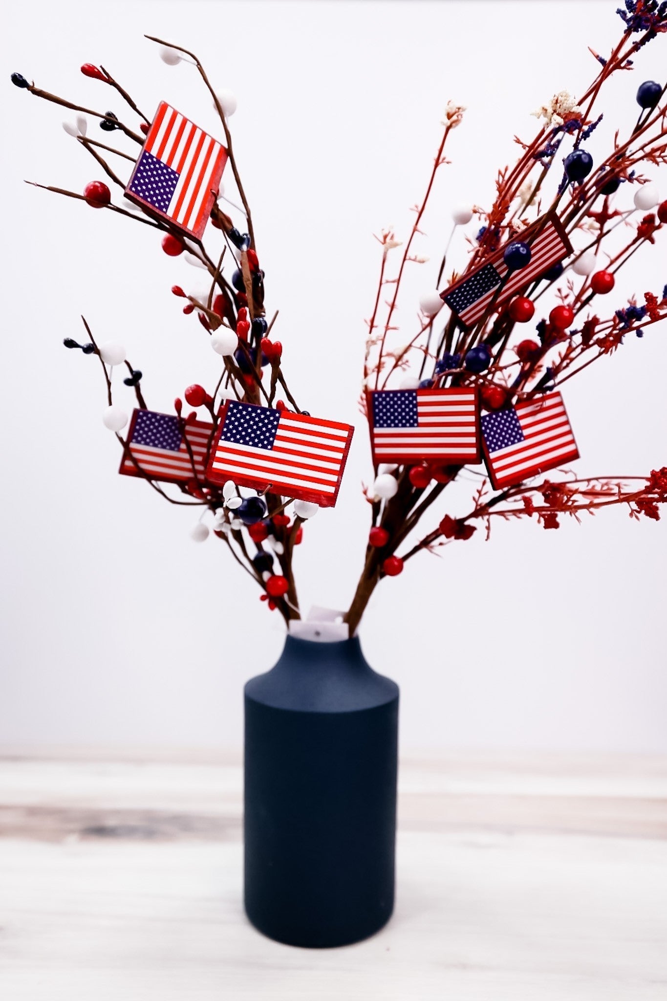Floral Red White & Blue Flag Pick (2 Styles) - Whiskey Skies