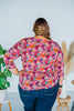 Floral V-Neck 3/4 Sleeve Top - Whiskey Skies