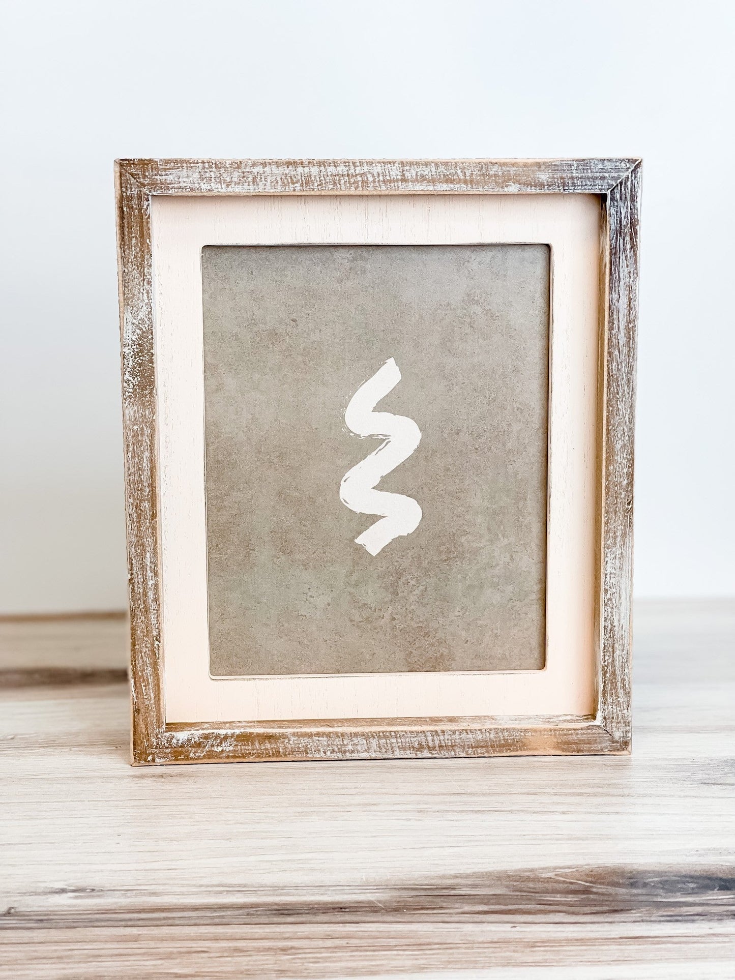 Framed Wooden Sign With Squiggle Line - Whiskey Skies