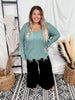 Frayed V-Neck Sweater - Whiskey Skies