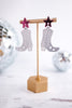Frosted Silver Boot Scootin' Acrylic Dangles - Whiskey Skies