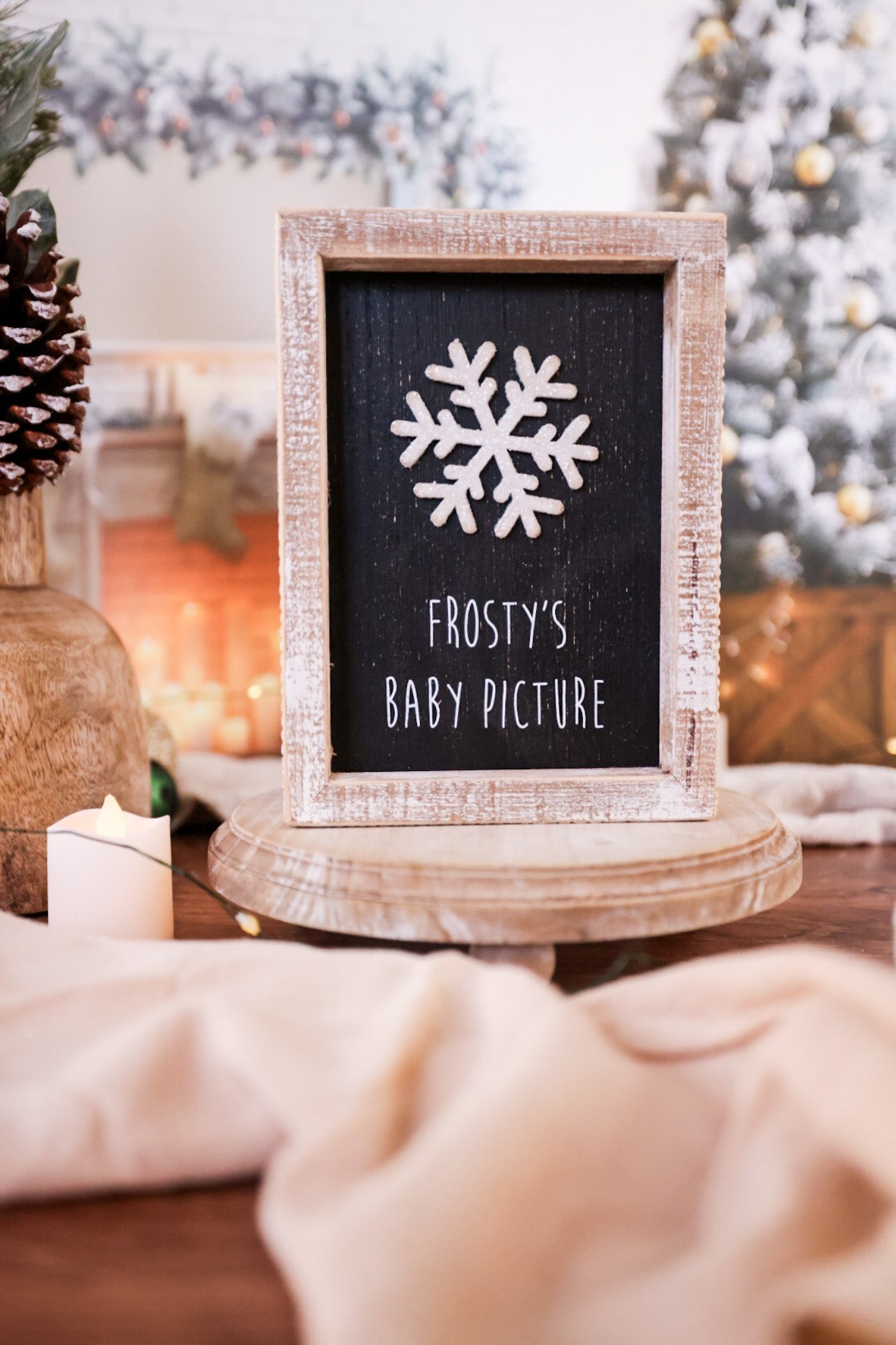 Frosty's Baby Picture Wooden Wall Sign - Whiskey Skies