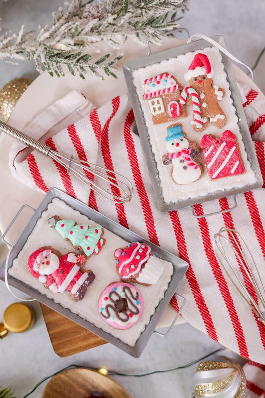 Gingerbread & Santa Mental Baking Pan Ornaments (Two Styles) - Whiskey Skies