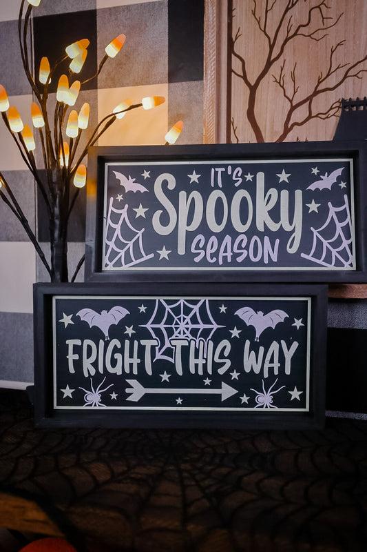 Glow In The Dark Spooky Halloween Signs (2 Styles) - Whiskey Skies