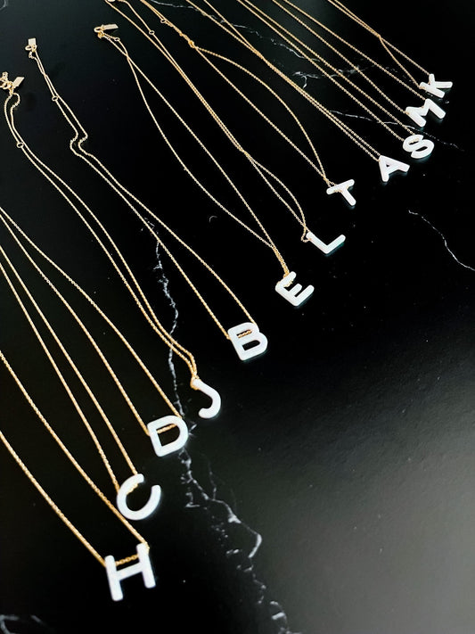 Gold Aurora Letter Necklaces (12 Letters) *Final Sale* - Whiskey Skies