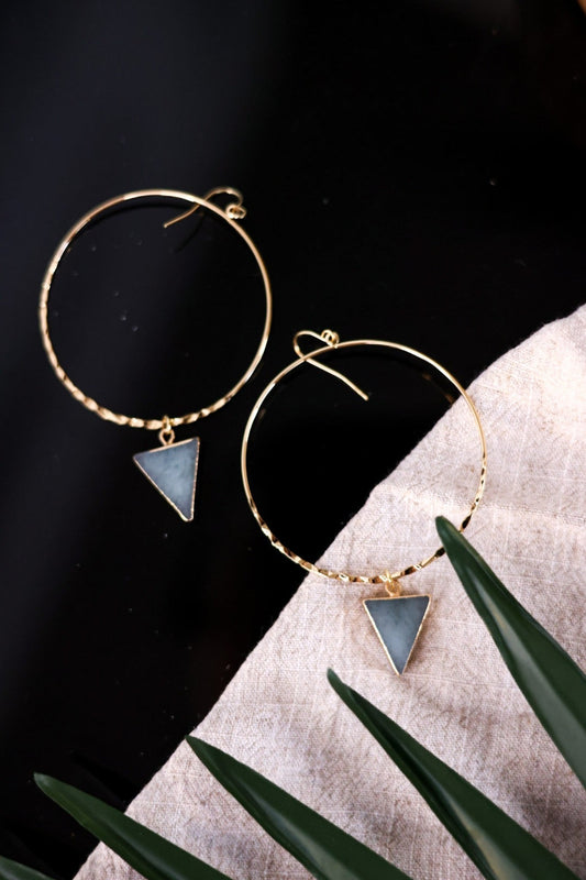 Gold Hoop Earrings - Whiskey Skies - LESLIE CURTIS JEWLERY DESIGNS