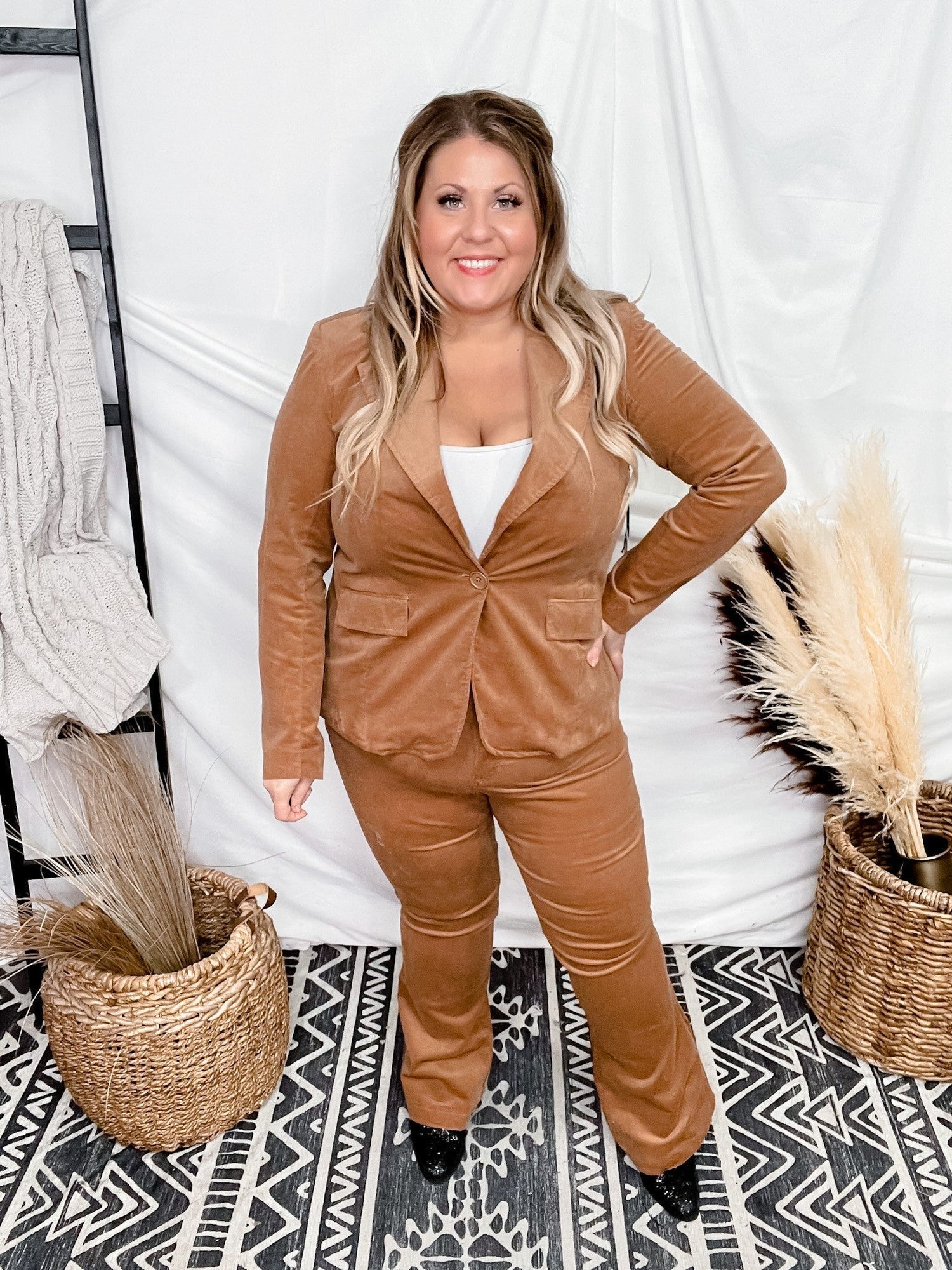 Golden Brown Corduroy Murphy Blazer - Whiskey Skies - UNIQUE VINTAGE