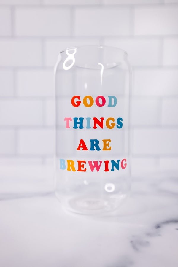 Karma Can Beer Glass, 16 oz, Good Things Are Brewing