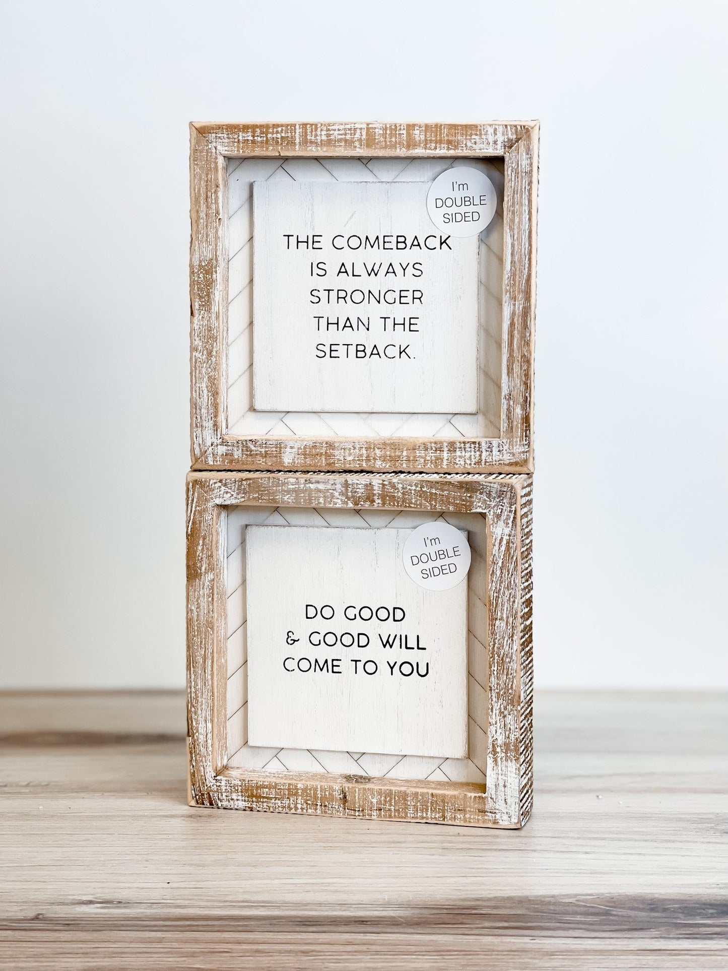 Good/Comeback Double Sided Wood Sign - Whiskey Skies