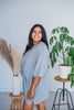 Grey Loose Fit Dolman 3/4 Sleeve Top - Whiskey Skies