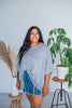 Grey Loose Fit Dolman 3/4 Sleeve Top - Whiskey Skies