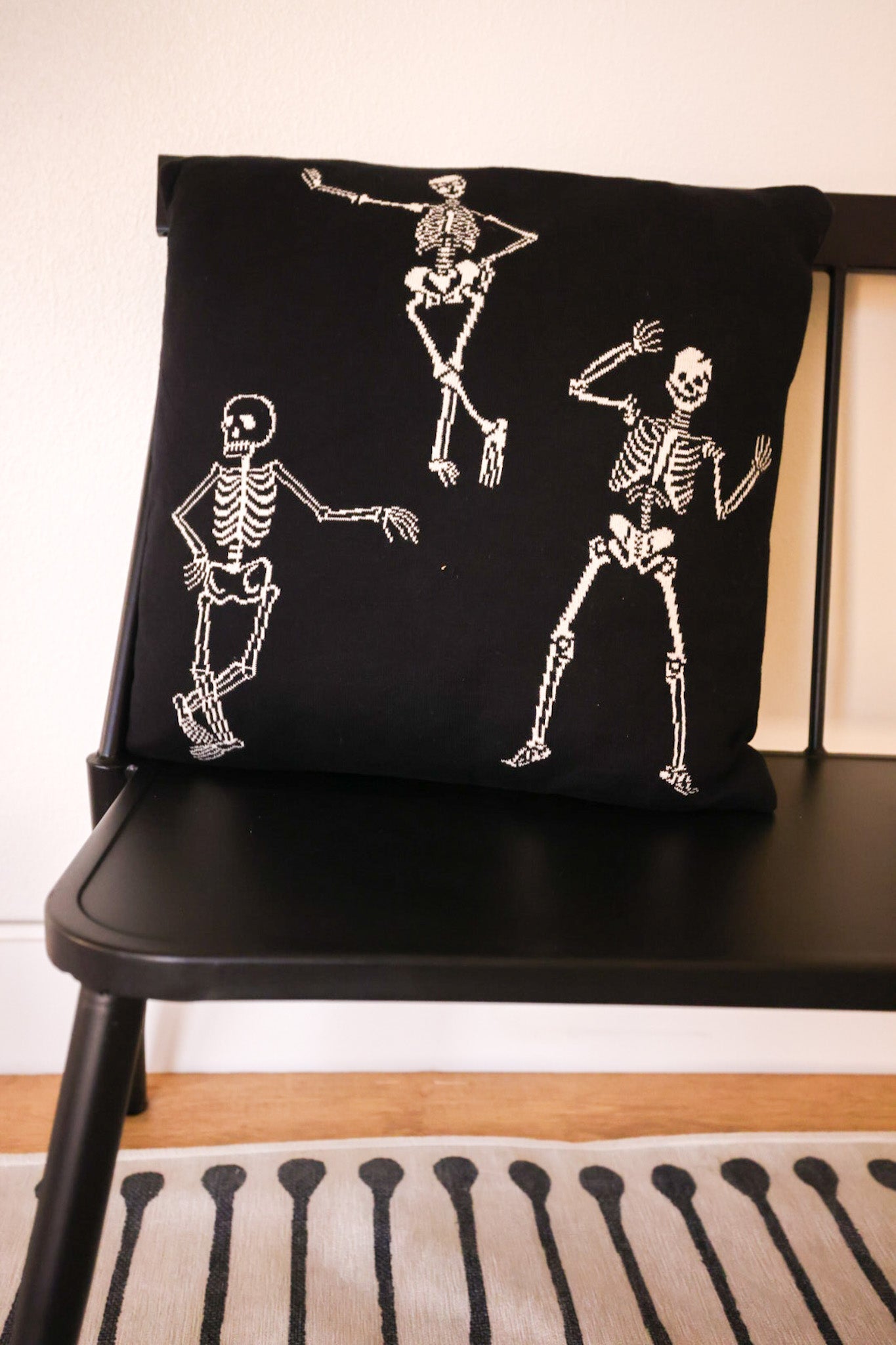 Halloween Skeleton Pillow - Whiskey Skies
