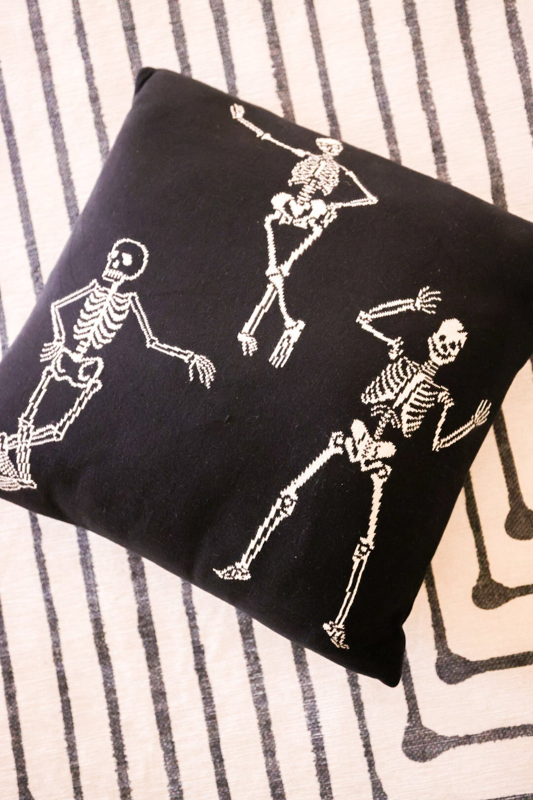 Halloween Skeleton Pillow - Whiskey Skies