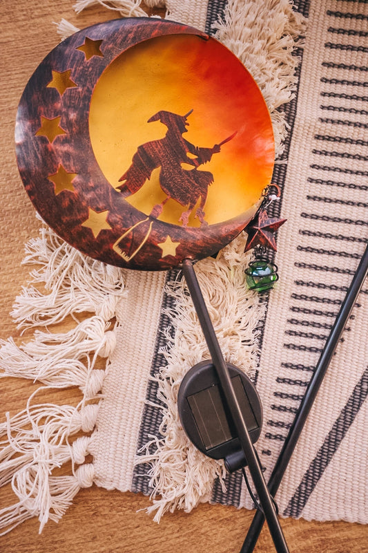 Halloween Witch Solar Outdoor Stake - Whiskey Skies