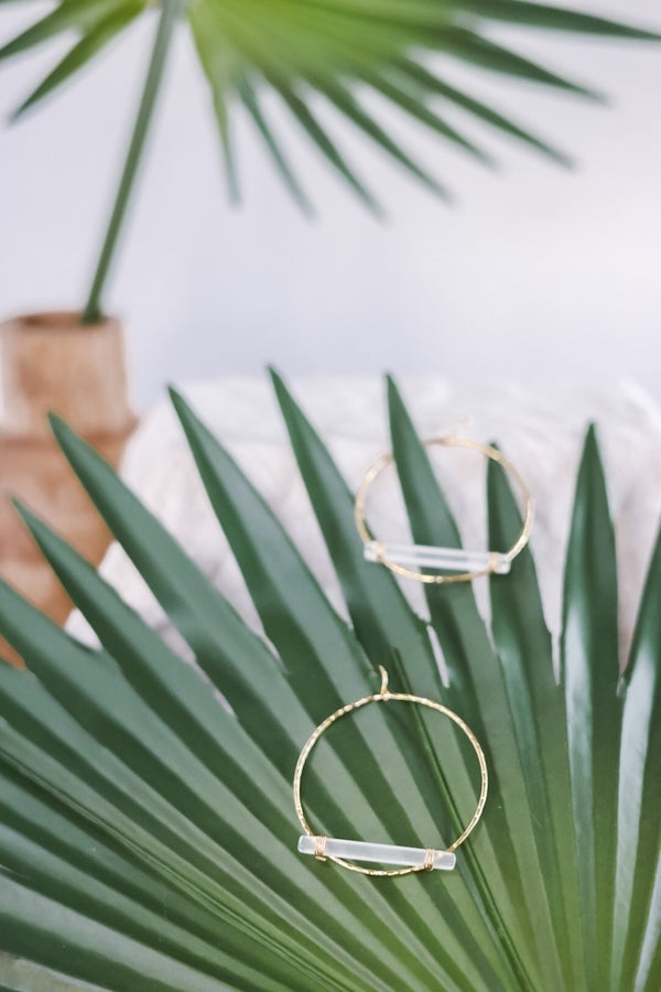Hammered Gold Hoop Earrings - Whiskey Skies