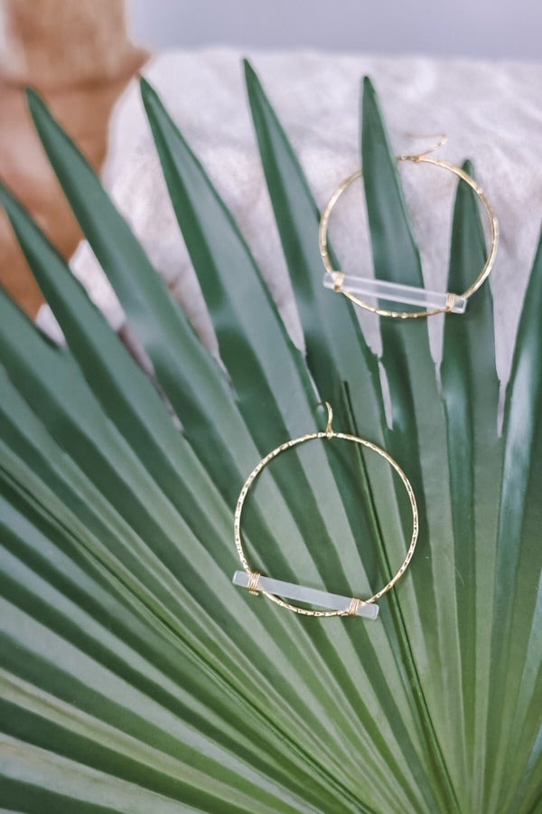Hammered Gold Hoop Earrings - Whiskey Skies