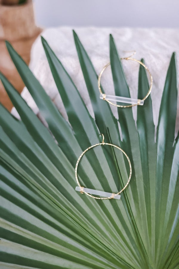 Hammered Gold Hoop Earrings - Whiskey Skies