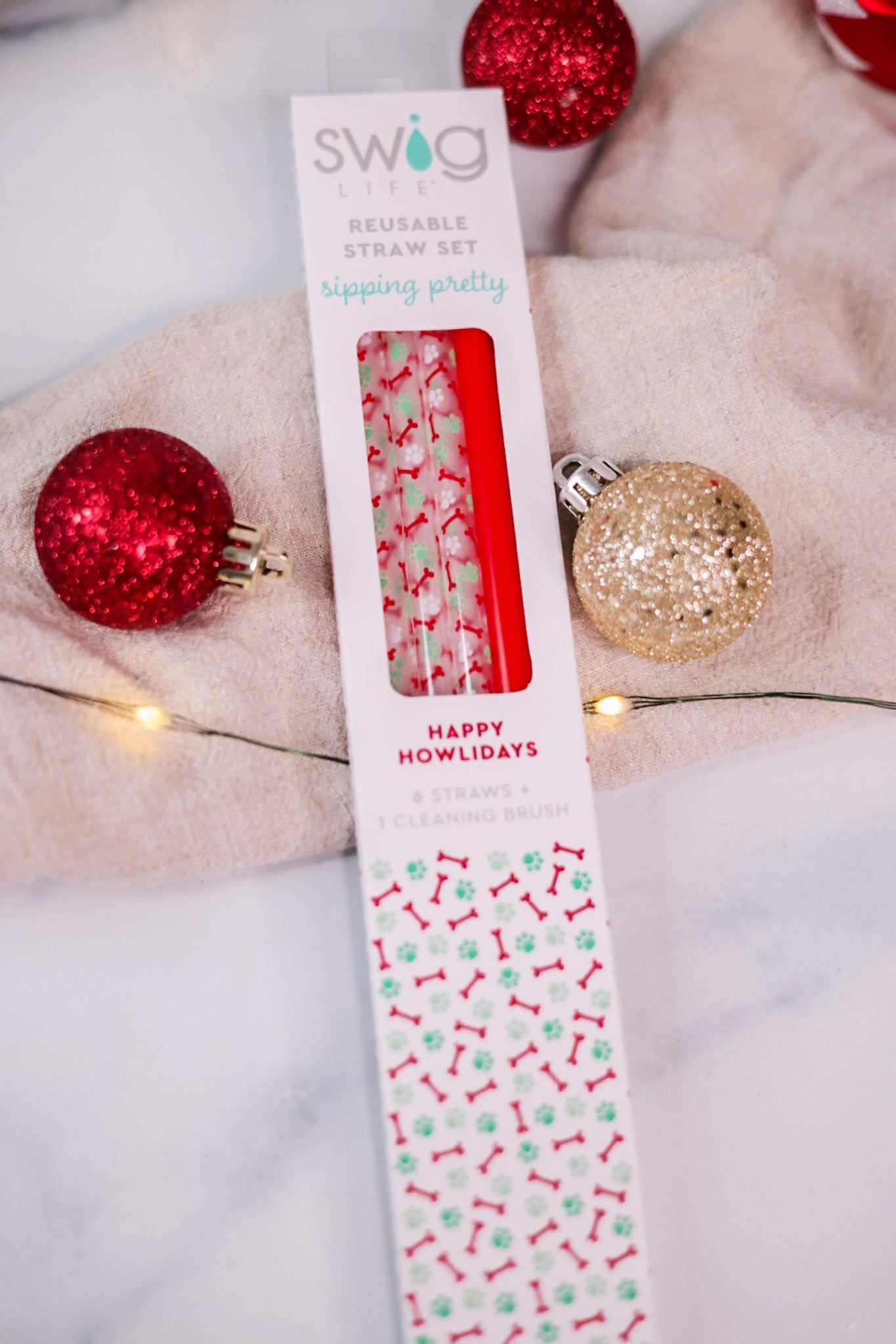 SWIG - Santa Baby + Candy Cane Reusable Straw Set