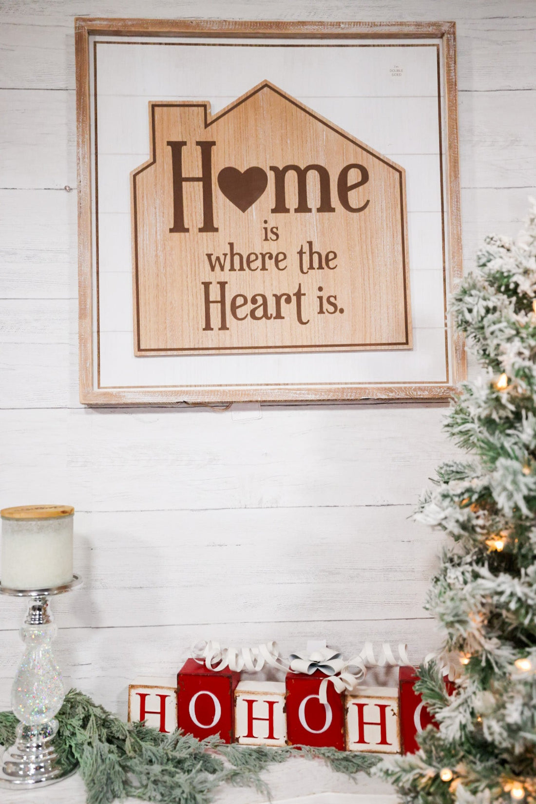 Holiday & Heart Double Sided Sign - Whiskey Skies