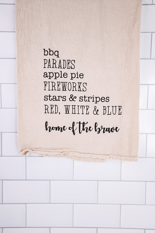 Home Of The Brave Kitchen Towel - Whiskey Skies
