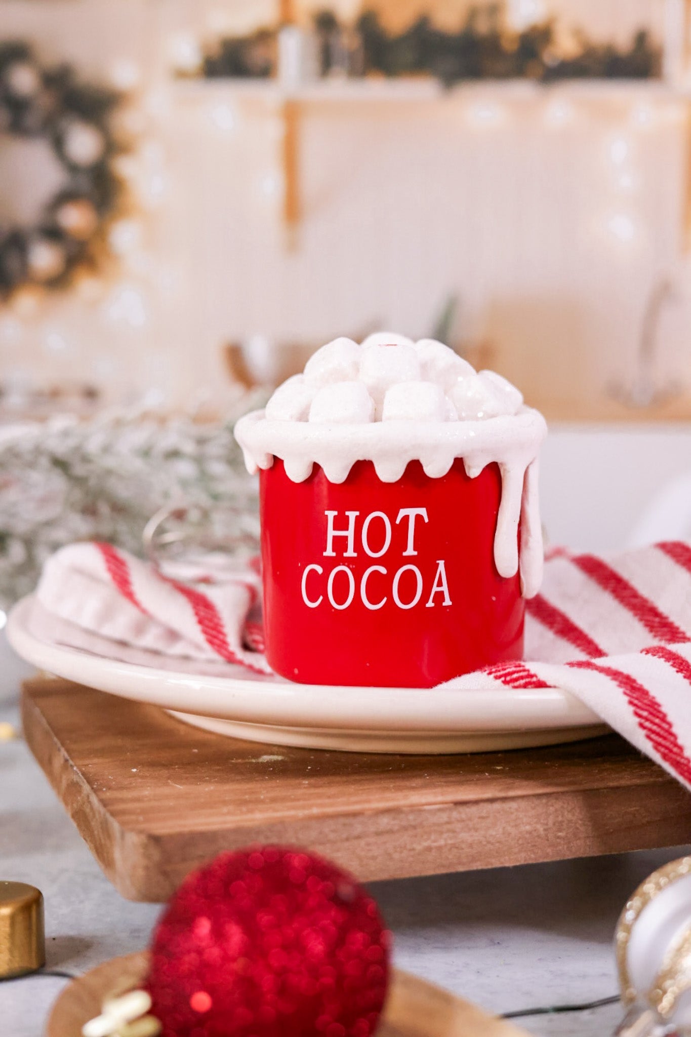 Hot Cocoa Cup With Marshmallows Ornament - Whiskey Skies