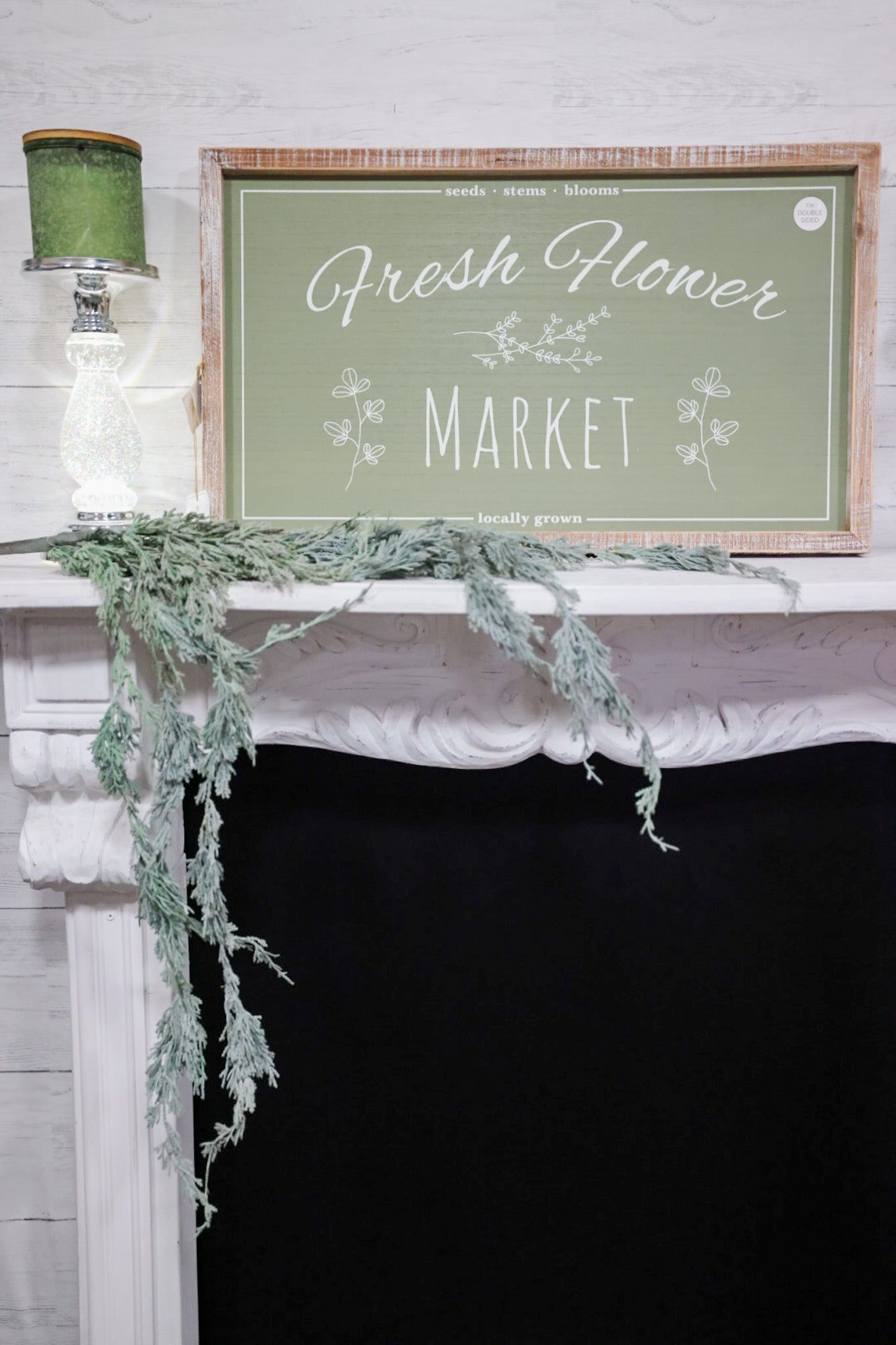 Hot Cocoa & Fresh Flowers Double Sided Sign - Whiskey Skies