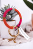 Hot Pink Chloe Color Block Key Ring And Bracelet - Whiskey Skies