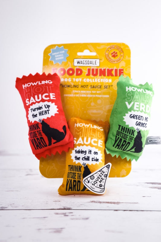 Howling Hot Sauce Dog Toy (Set of 3) - Whiskey Skies