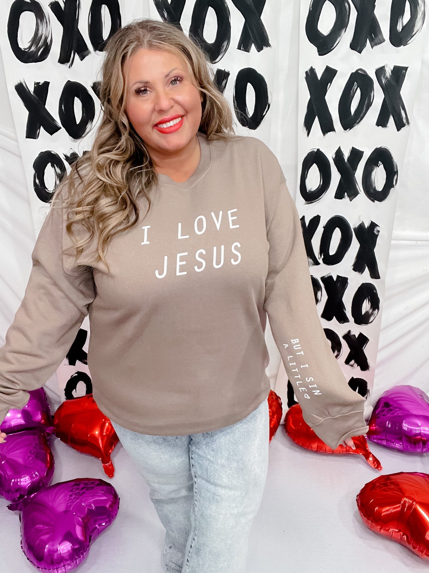I Love Jesus Long Sleeve Sweatshirt - Whiskey Skies