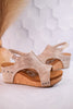 Isabella Cream Wedge Sandals - Whiskey Skies - VERY G