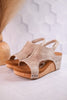 Isabella Cream Wedge Sandals - Whiskey Skies - VERY G