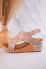 Isabella Cream Wedge Sandals - Whiskey Skies - VERY G