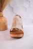 Isabella Cream Wedge Sandals - Whiskey Skies - VERY G