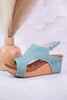 Isabella Turquoise Wedge Sandals - Whiskey Skies - VERY G