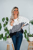 Ivory Color Block Dolman Sleeve Knit Sweater - Whiskey Skies