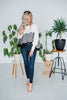 Ivory Color Block Dolman Sleeve Knit Sweater - Whiskey Skies