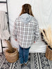 Ivory Tan Plaid Button Down With Detachable Hood - Whiskey Skies