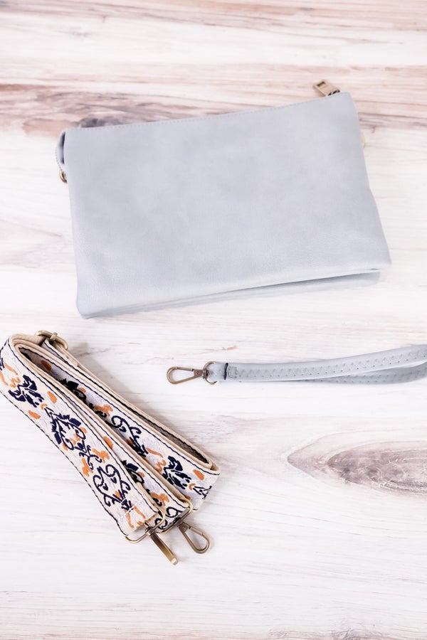Izzy Dusty Blue Crossbody - Whiskey Skies