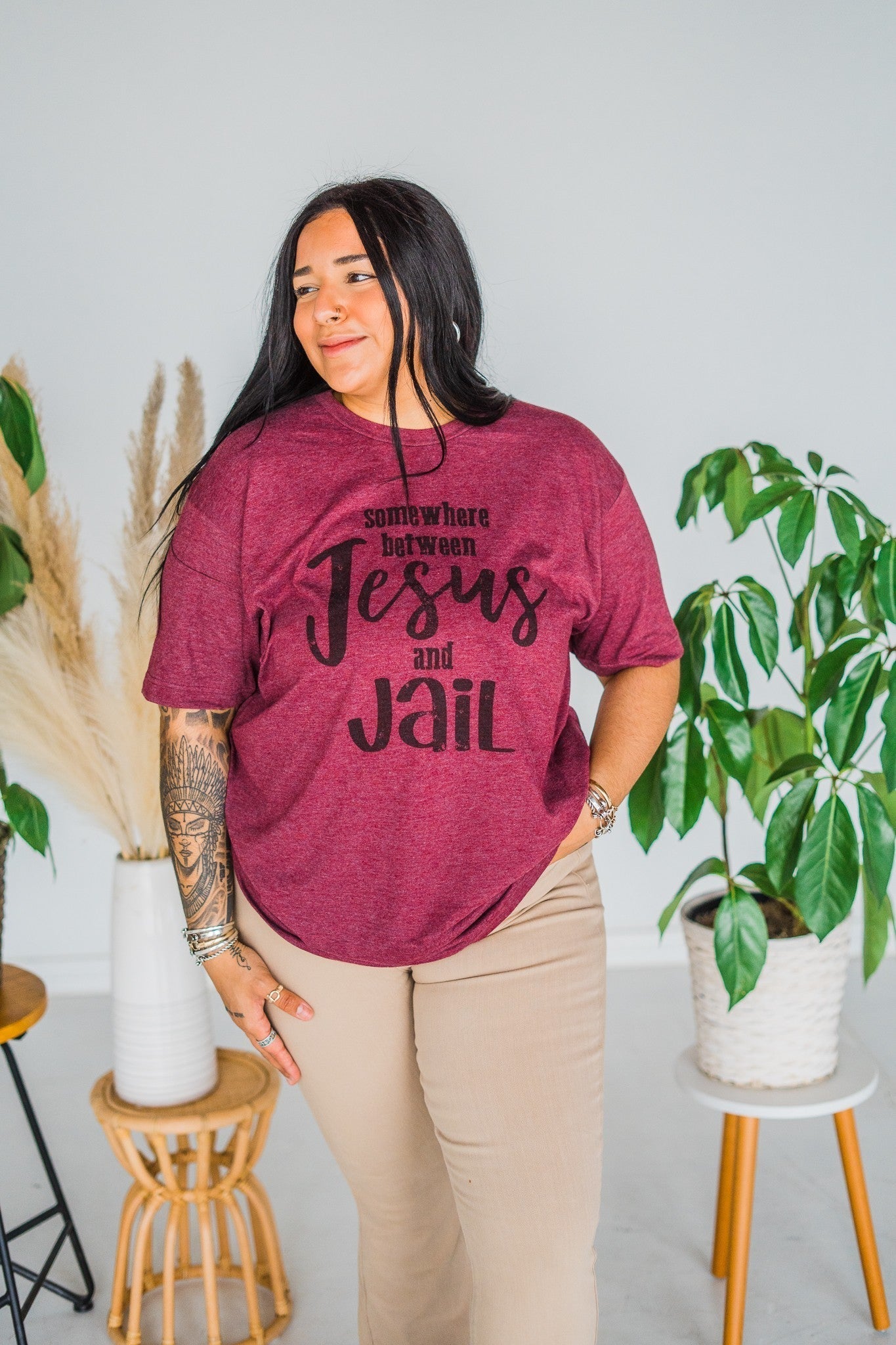 Jesus & Jail Graphic Tee - Whiskey Skies